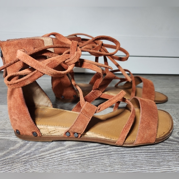 Franco Sarto Suede Lace-Up Sandals - Picture 4 of 5